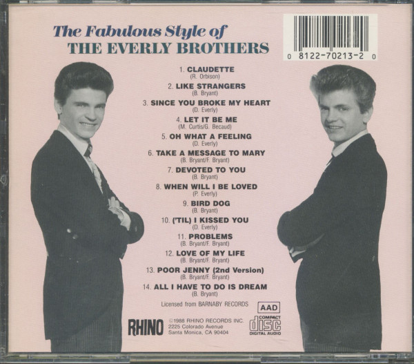 The Fabulous Style Of The Everly Brothers (CD)