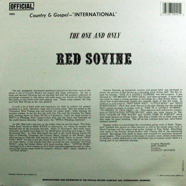 The One And Only Red Sovine (LP)