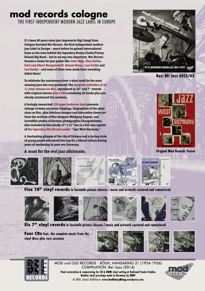 Mod Records Cologne - Jazz In West Germany 1954-56 (5x25cm LP - 6x-45rpm - 4-CD) LP-sized Box