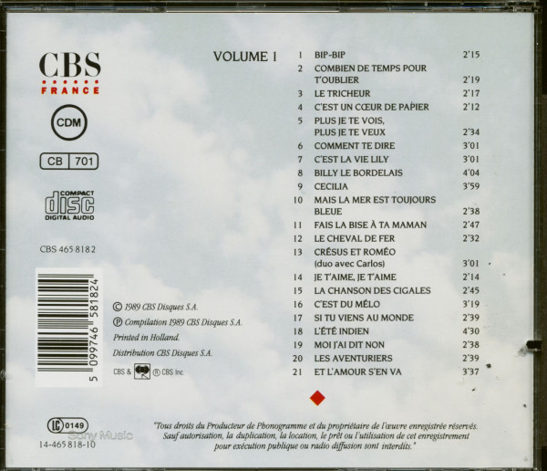 Joe Dassin Vol.1 - L'ete Indien Vol.1 (CD)