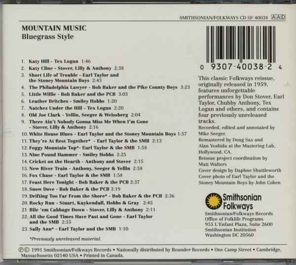 Mountain Music Bluegrass Style (CD)