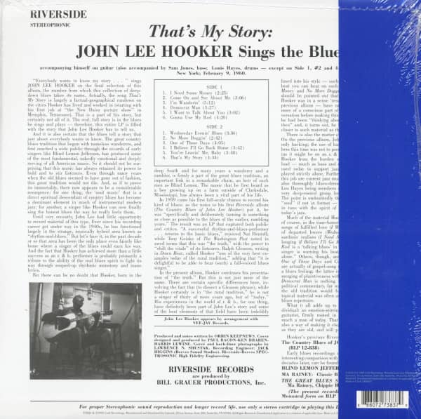 That's My Story - John Lee Hooker Sings The Blues (LP, 180g Vinyl)