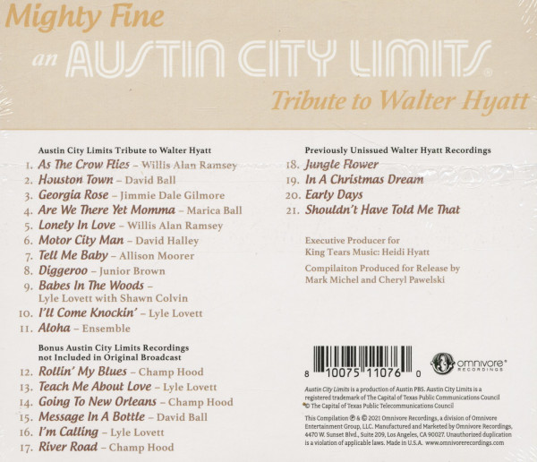 Mighty Fine - An Austin City Limits Tribute To Walter Hyatt (CD)