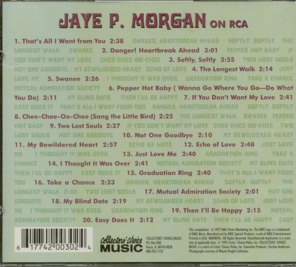 Jaye P. Morgan On RCA (CD)
