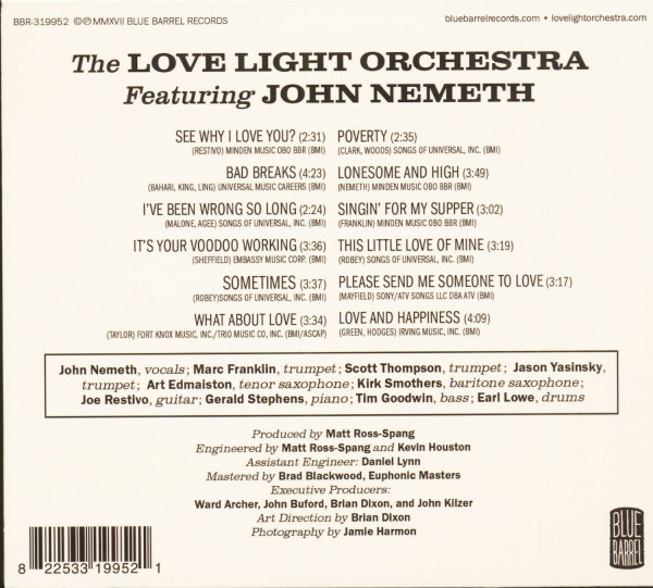 The Love Light Orchestra Featuring John Nemeth (CD)