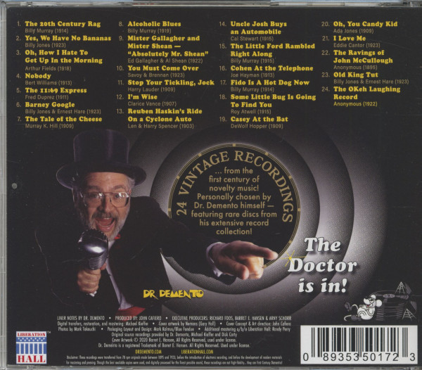 Dr. Demento – First Century Dementia - The Oldest Novelty Records of All Time (CD)