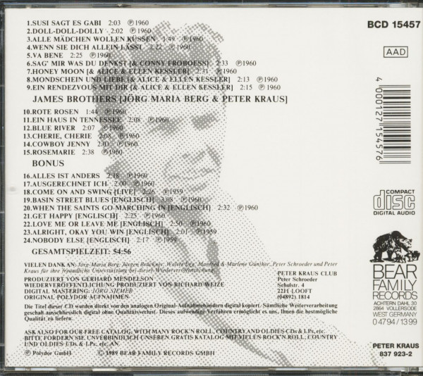 Kraus, Peter Die Singles 1960