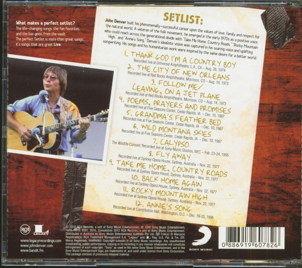 Setlist: The Very Best Of John Denver Live (CD)