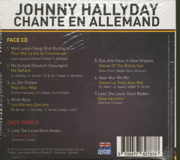 Johnny Hallyday Chante En Allemand (CD & Vinyl)