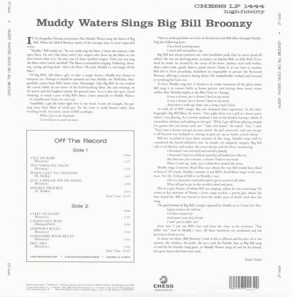 Muddy Waters Sings "Big Bill" (LP, 180g Vinyl)