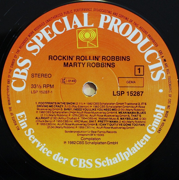Rock'n Roll'n Robbins - Marty Robbins Sings (LP)
