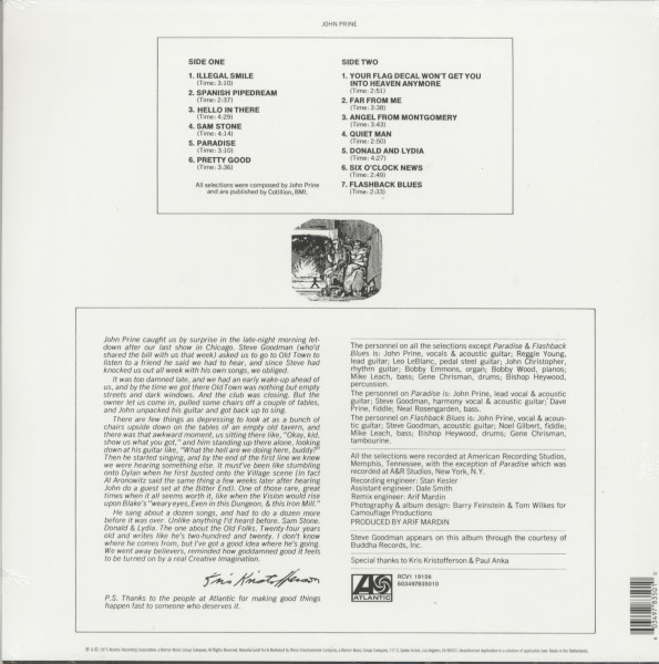 John Prine (LP, colored 140g Vinyl, Ltd.)