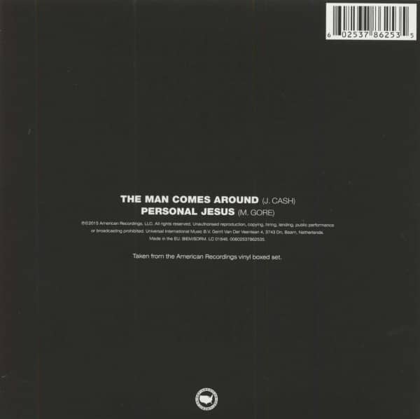 The Man Comes Around b-w Personal Jesus 7inch, 45rpm, PS, SC, ltd.