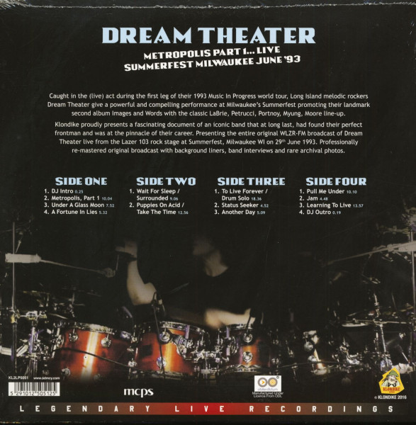 Metropolis Part 1... Live - Summerfest Milwaukee June '93 (2-LP)