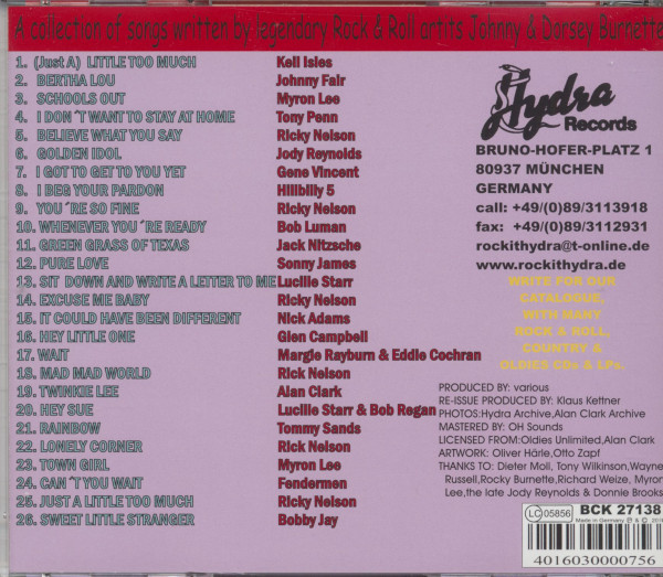 Johnny & Dorsey Burnette - Like What We Wrote. Vol.3 (CD)