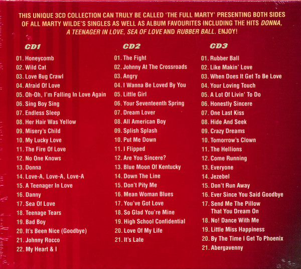 Wilde, Marty The Full Marty (3-CD) Slipcase Packaging