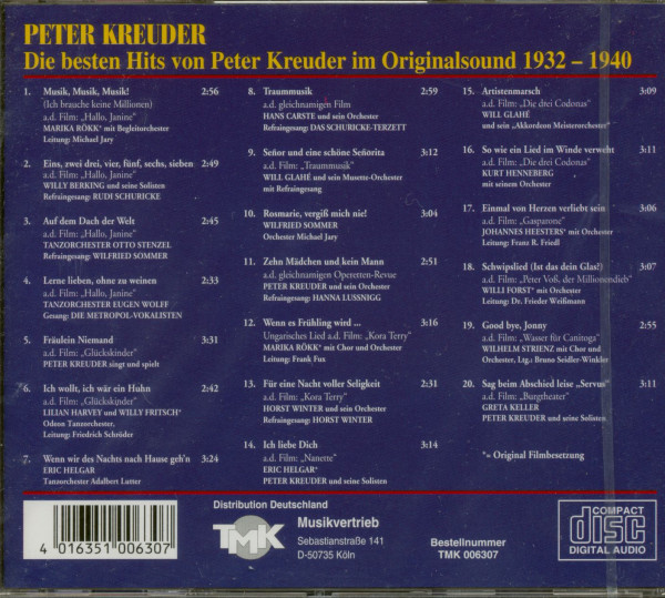 Musik! Musik! Musik! - Die besten Hits von Peter Kreuder (CD)