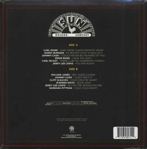 Sun Records Does Hank Williams (LP, Colored Vinyl, Ltd.)