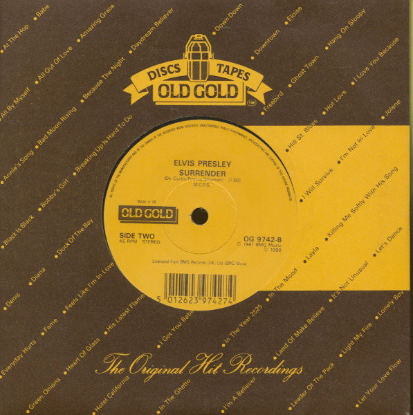 It's Now Or Never - Surrender (7inch, 45rpm, sc)