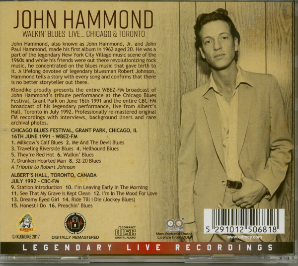 Walkin' Blues Live: Chicago & Toronto (CD)