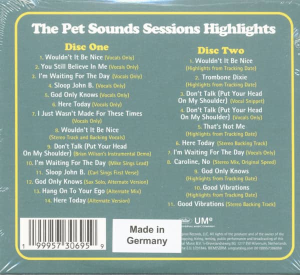 The Pet Sounds Sessions Highlights (2-CD)