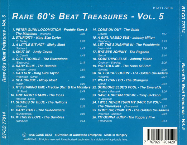 Rare 60s Beat Treasures, Vol.5 (CD)
