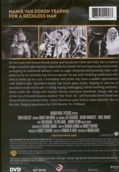 Born Reckless - 1958 (DVD) co-starring Tex Williams and Johnny Olenn