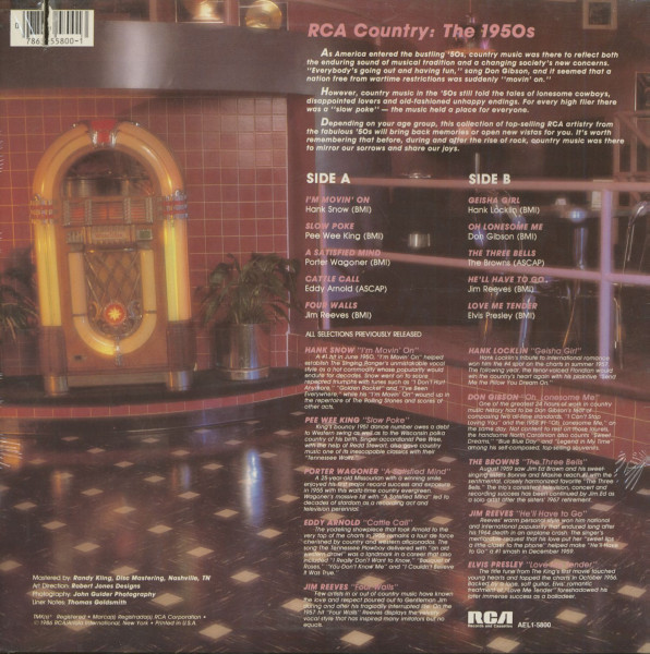 RCA Country - The 1950s (LP, Cut-out)