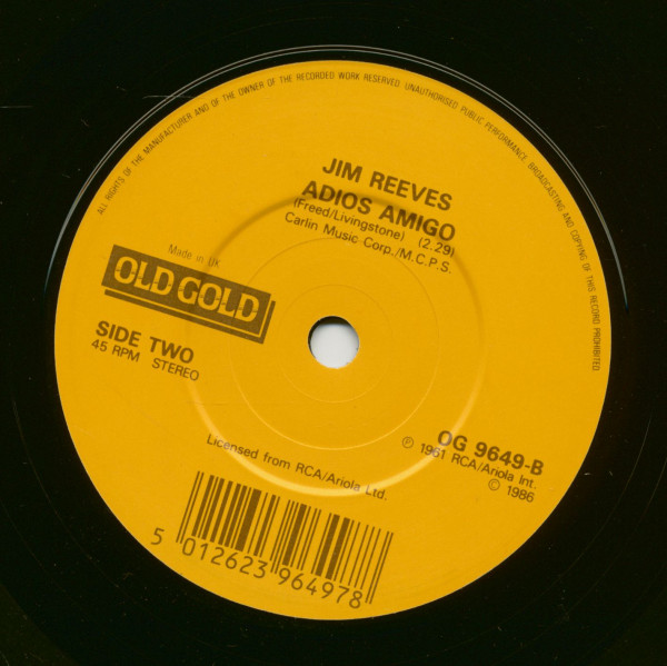 Welcome To My World - Adios Amigo (7inch, 45rpm, SC)