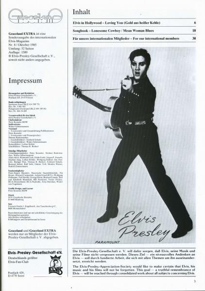 Graceland Extra Magazin Nr.08 - 1985