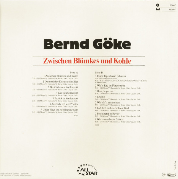 Zwischen Blümkes Und Kohle (LP)