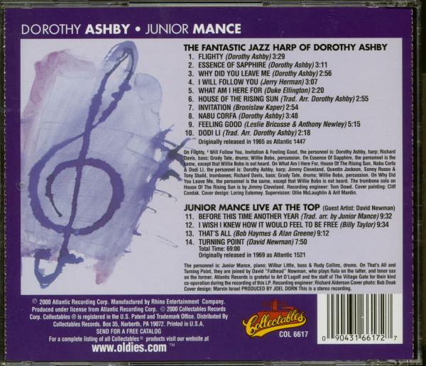 The Fantastic Jazz Harp Of Dorothy Ashby & Junior Mance Live At The Top (CD)