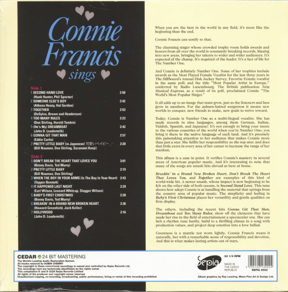 Connie Francis Sings (LP)