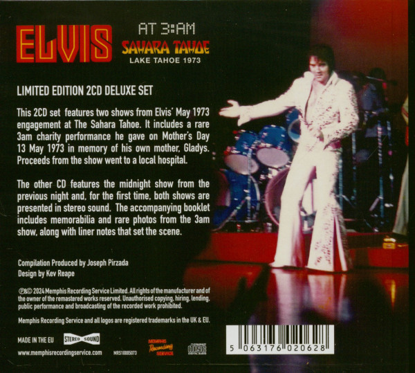 Elvis At 3AM Sahara Tahoe 1973 (2-CD, Digibook, Limited Edition)