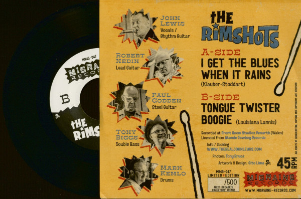 I Get The Blues When It Rains - Tongue Twister Boogie (7inch, 45rpm, PS, Ltd.)