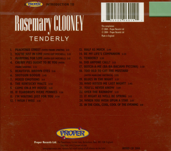 A Proper Introduction To Rosemary Clooney - Tenderly (CD)
