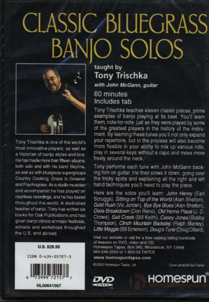 Classic Bluegrass Banjo Solos taught by Tony Trischka (DVD)