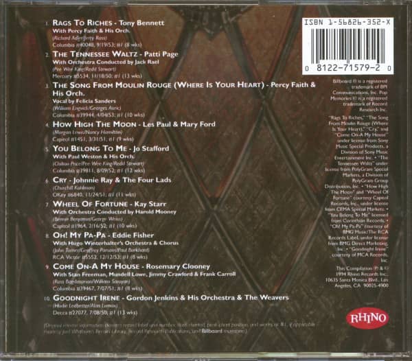 Billboard Pop Memories - 1950-1954 (CD)