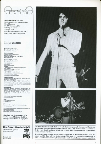 Graceland Extra Magazin Nr.10 - 1985