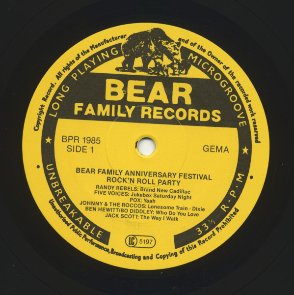 Bear Family 10 Years Anniversary Festival 1985 (LP)