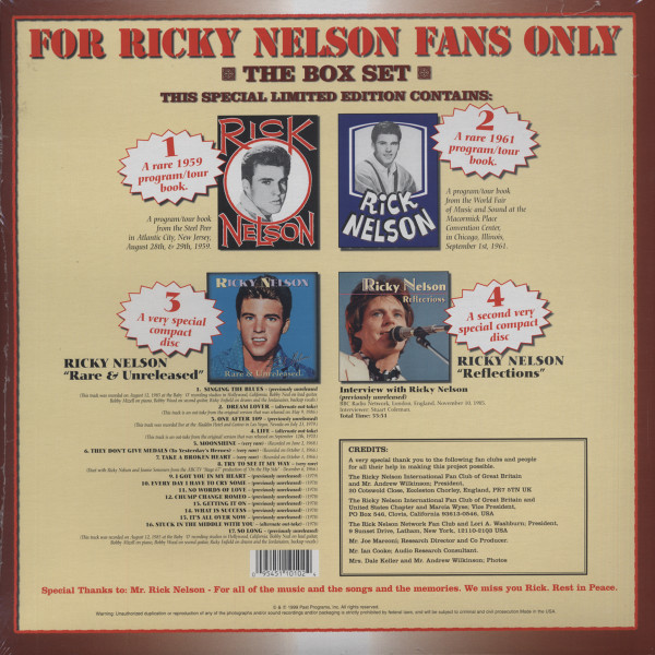 For Ricky Nelson Fans Only (2-CD+2-Booklets)
