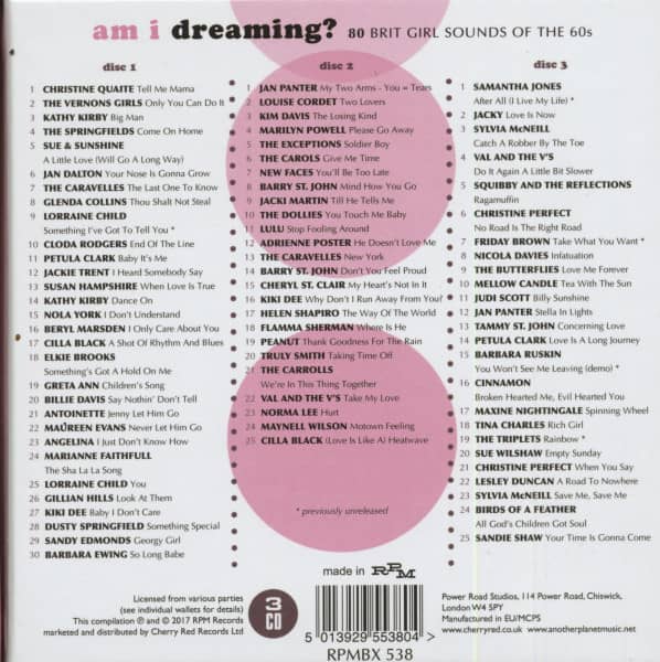 Am I Dreaming? - 80 Brit Girl Sounds Of The 60s (3-CD)