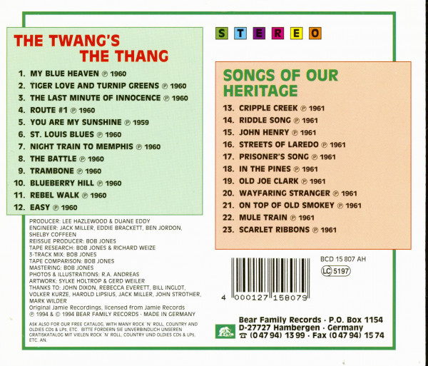 The Twang's The Thang - Duane Eddy Plays Songs Of Our Heritage (CD)