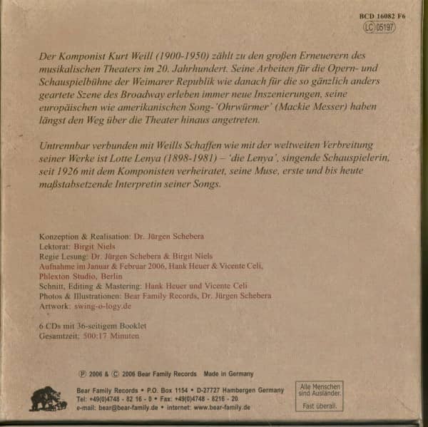 Hoppla! Die Weill-Lenya Biographie (6-CD Deluxe Box Set)