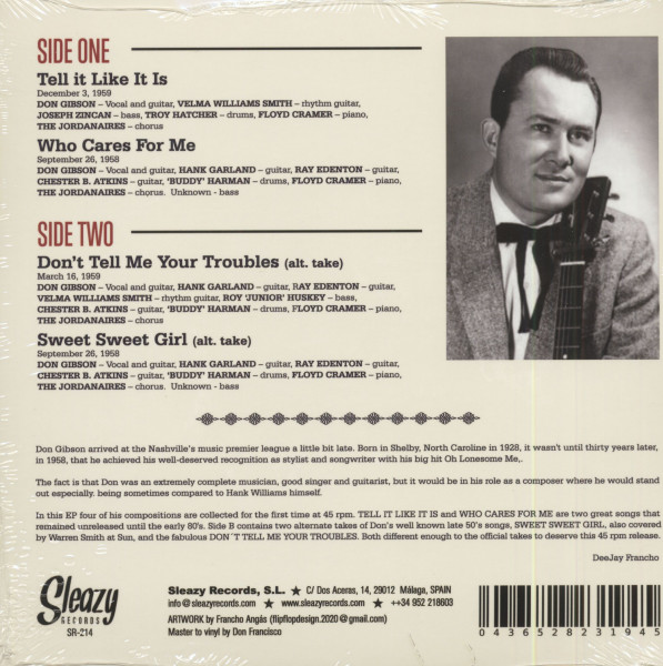 Tell It Like It Is (7inch, 45rpm, EP, BC, PS)