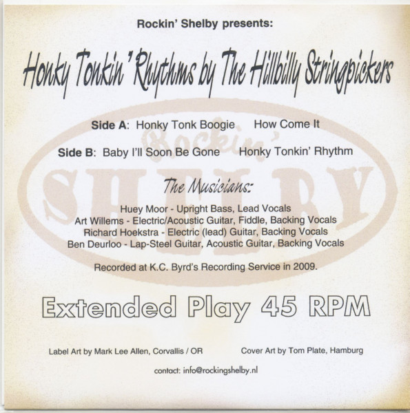Honky Tonkin' Rhythms By The Hillbilly Stringpickers (7inch, 45rpm, EP, PS)