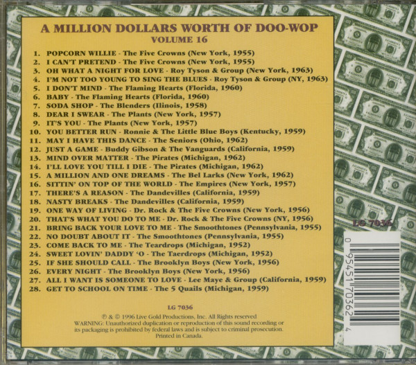 A Million Dollars Worth Of Doo-Wop Vol.16 (CD)