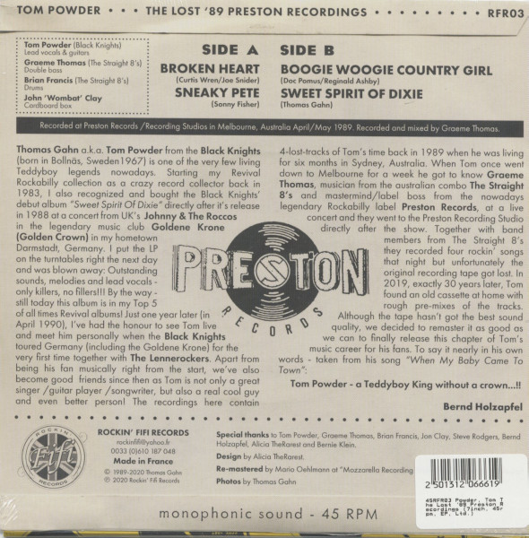 The Lost '89 Preston Recordings (7inch, 45rpm, EP)
