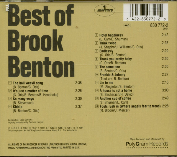 Best Of Brook Benton (CD)