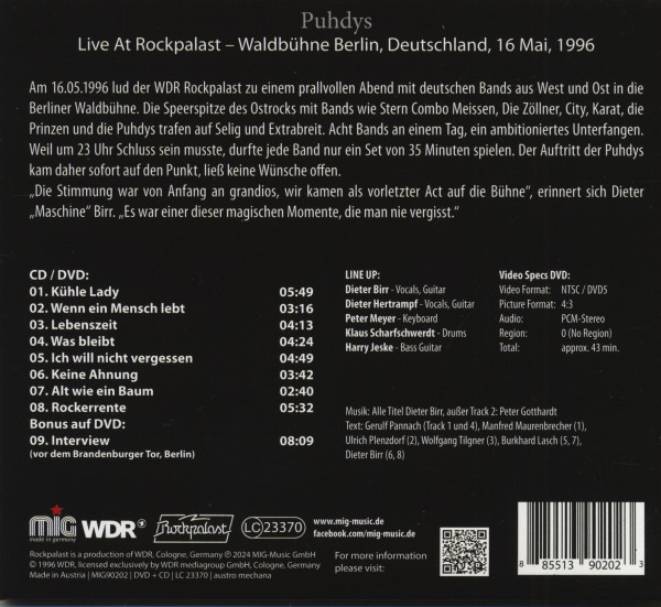 Live At Rockpalast 1996 (CD+DVD)